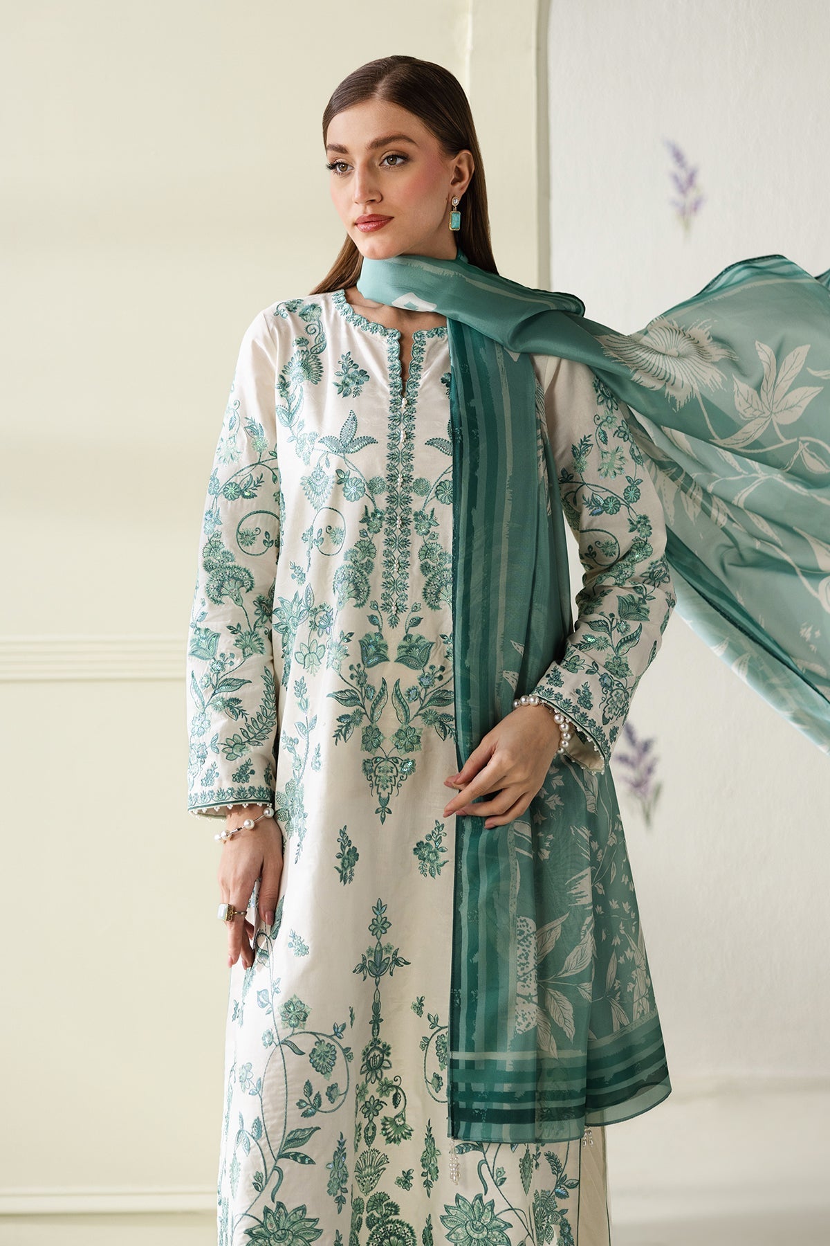 EMBROIDERED JACQUARD LAWN UF-4430