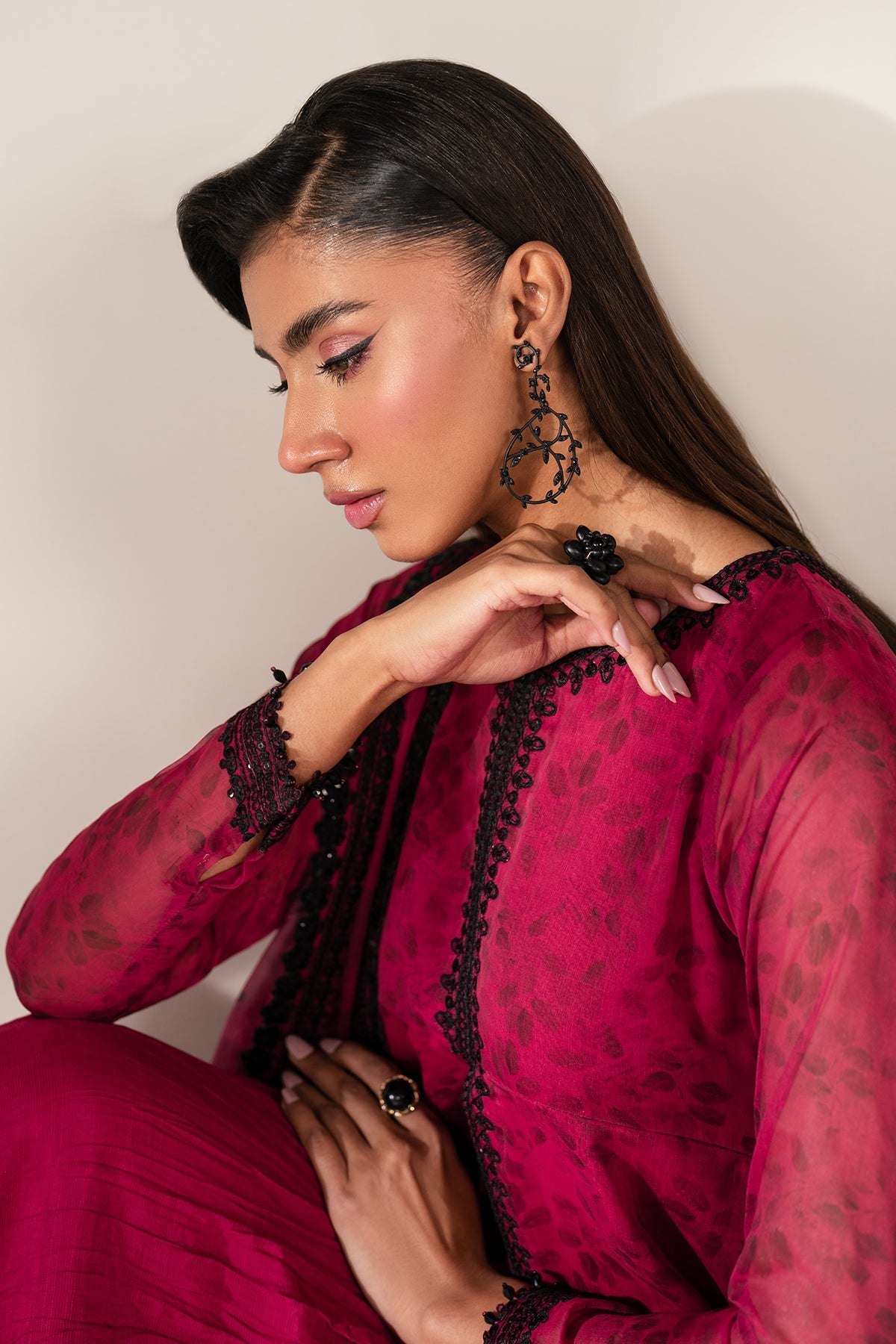 EMBROIDERED CHIFFON UF-4138