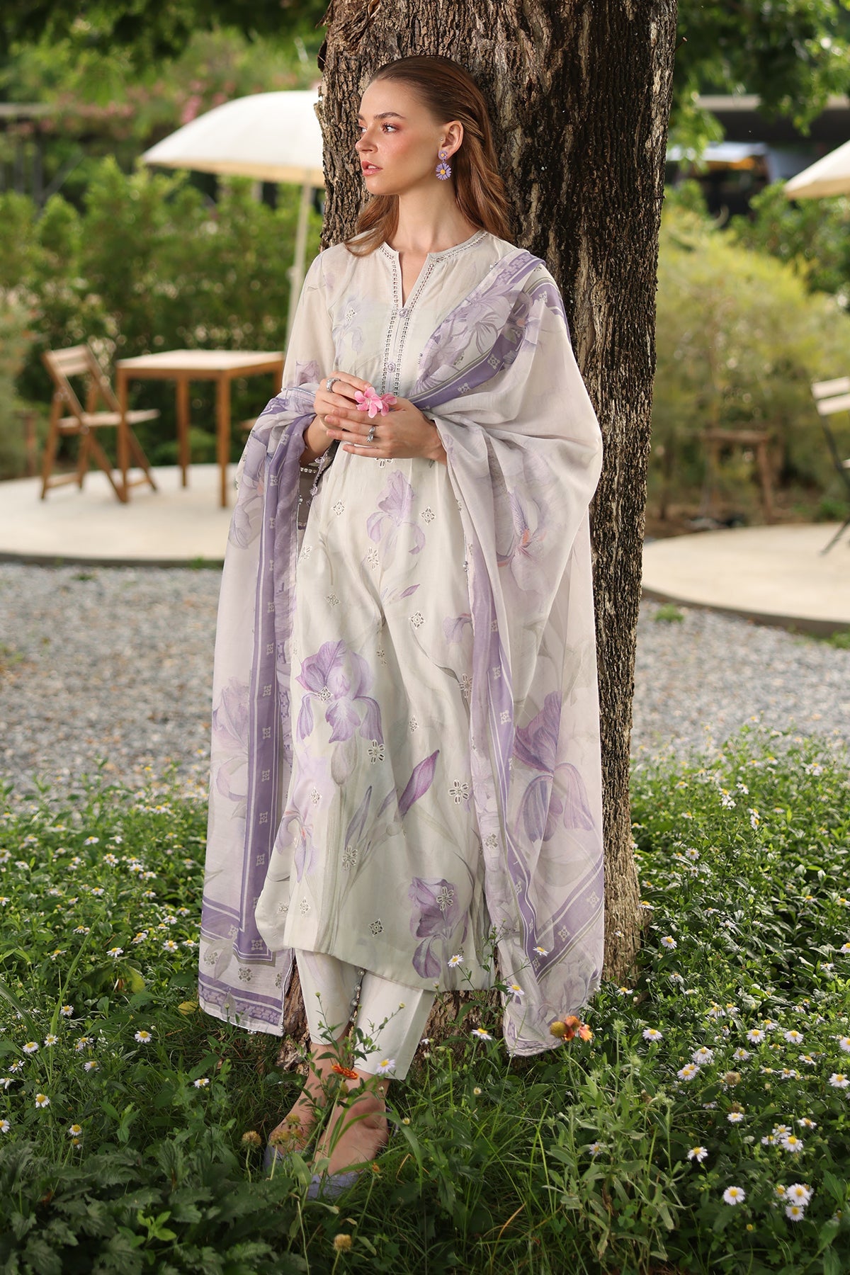 EMBROIDERED PRINTED LAWN SF-4240