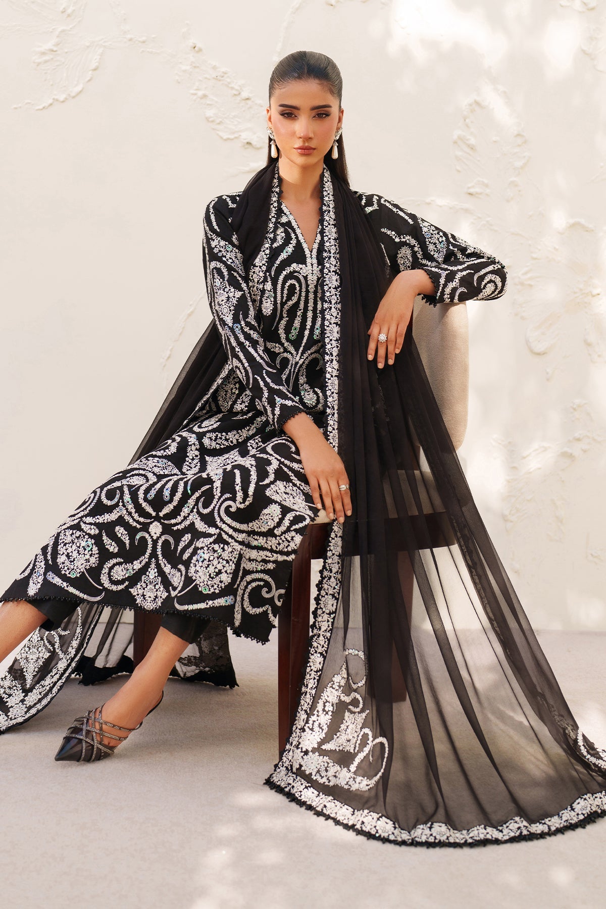 EMBROIDERED RAW SILK SF-4381