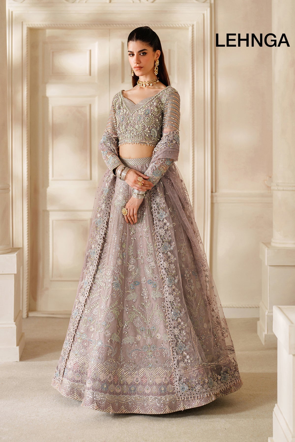 EMBROIDERED NET CH14-04 UNSTITCHED