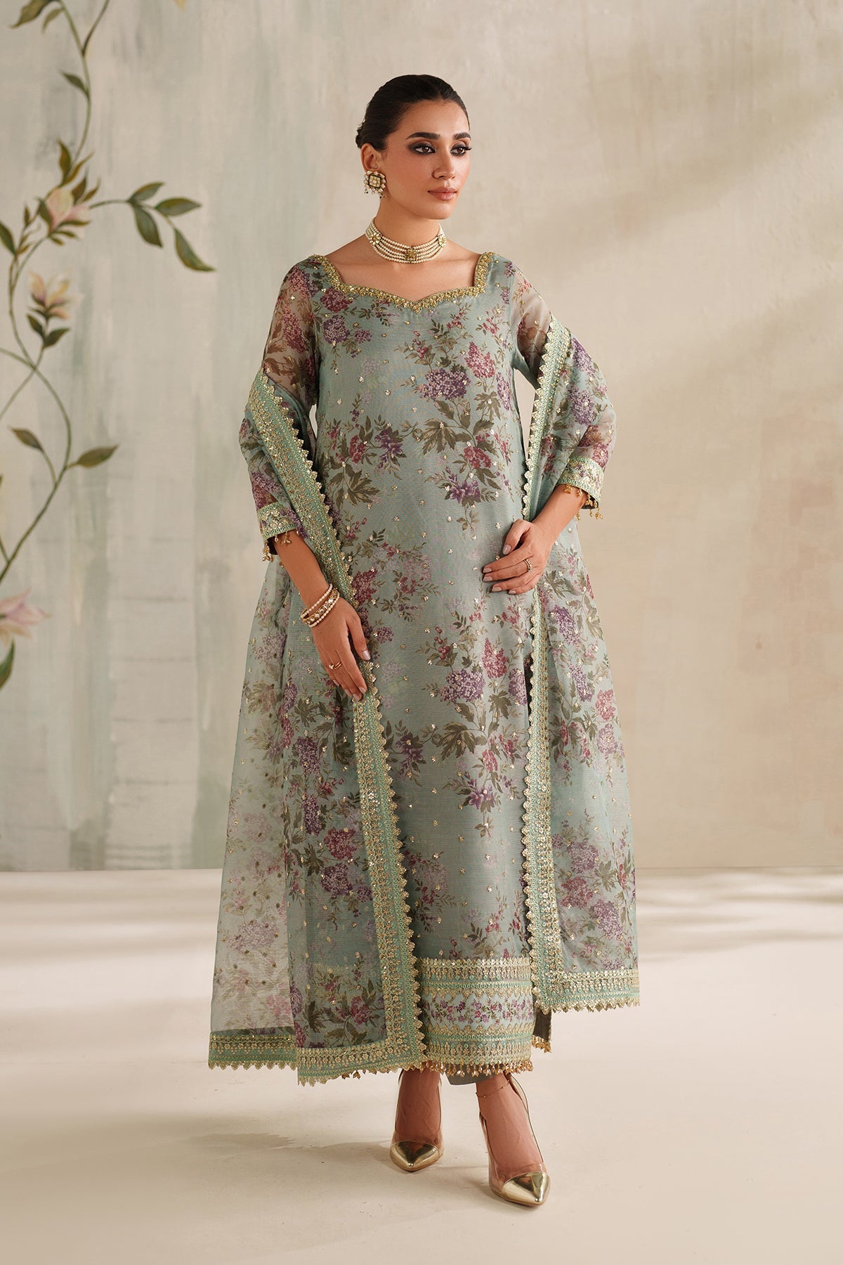 EMBROIDERED COTTON NET SF-4373