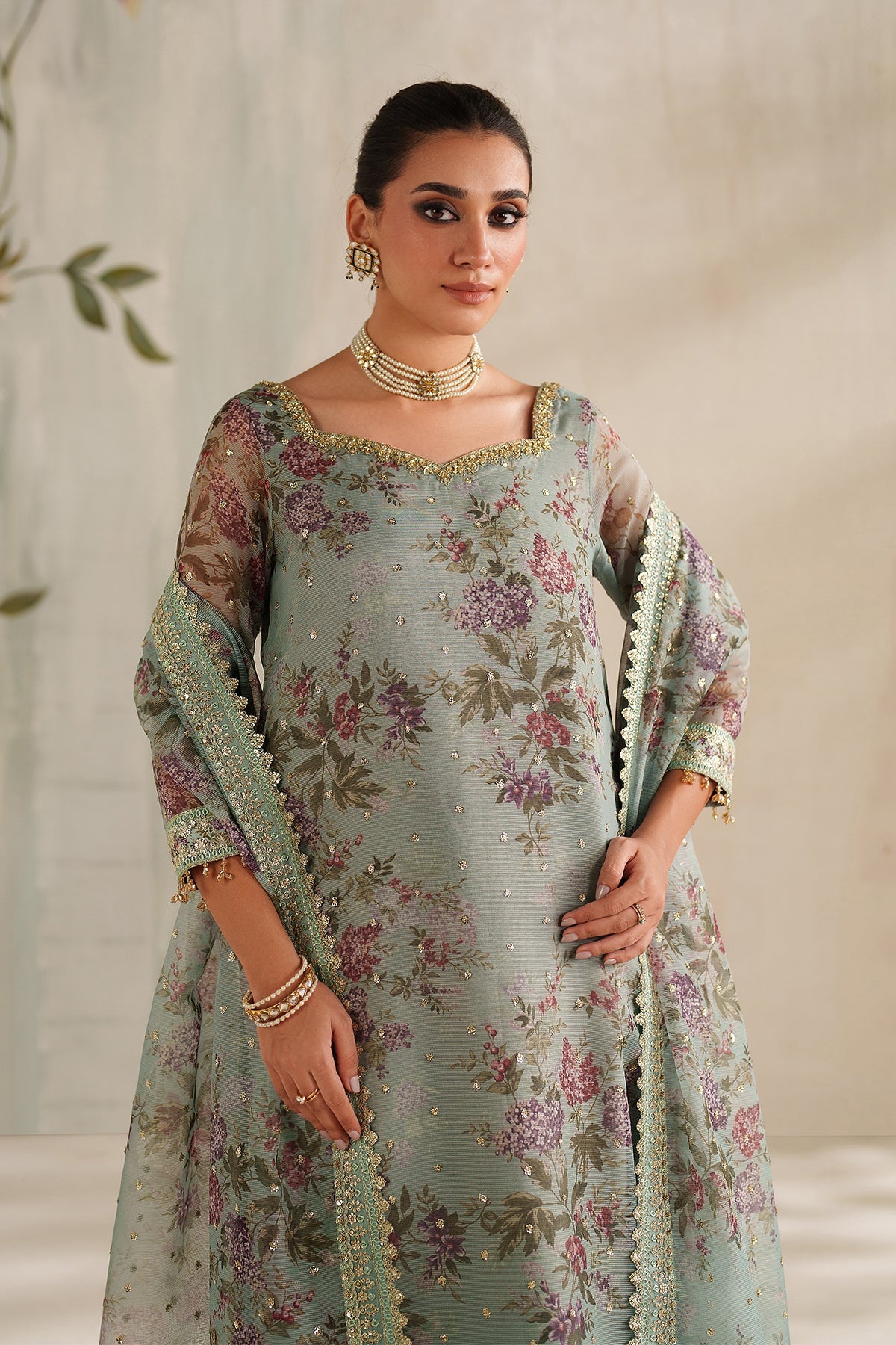 EMBROIDERED COTTON NET SF-4373