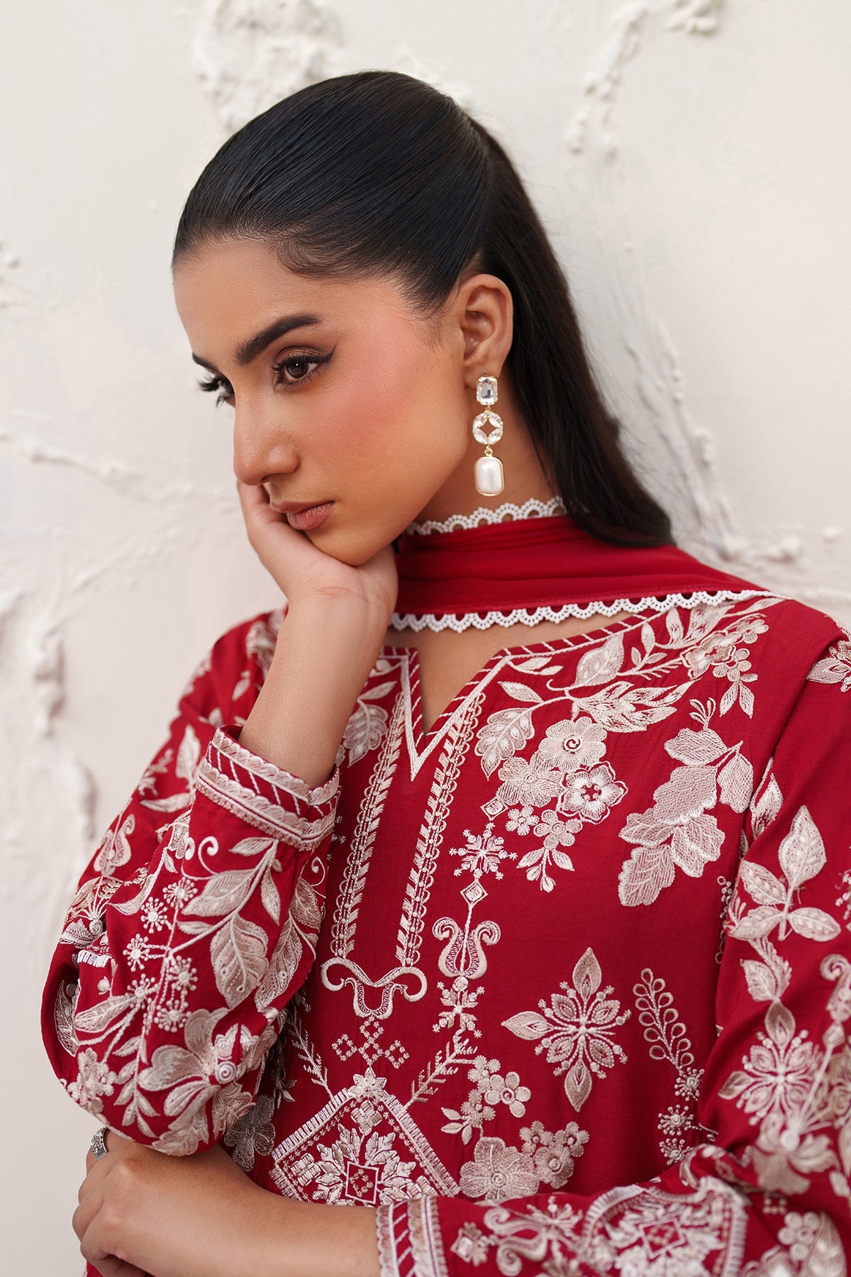 EMBROIDERED RAW SILK UF-4386