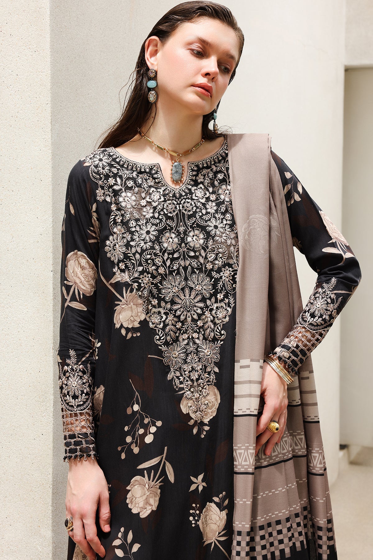 EMBRIODERED VISCOSE SILK SF-4625