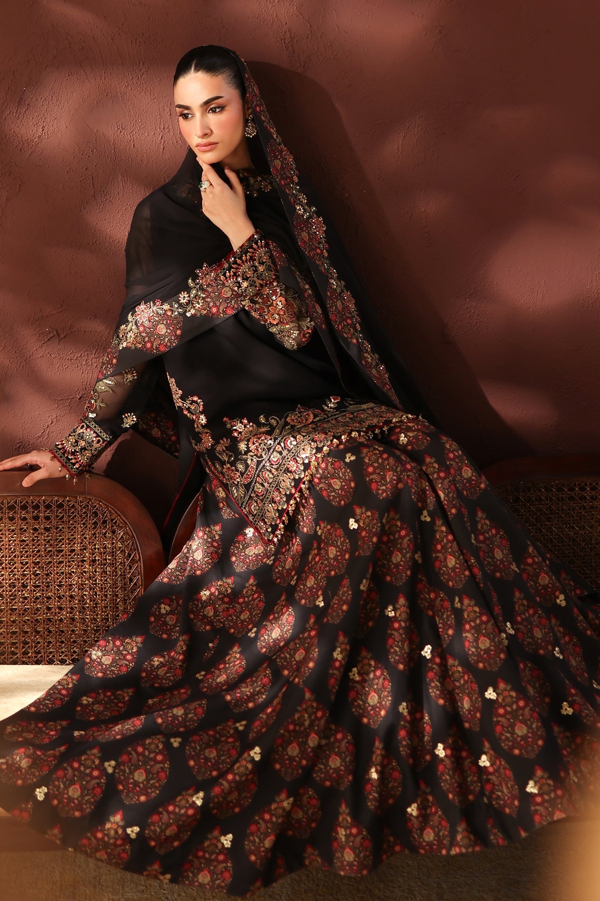 EMBROIDERED CHIFFON UF-4488