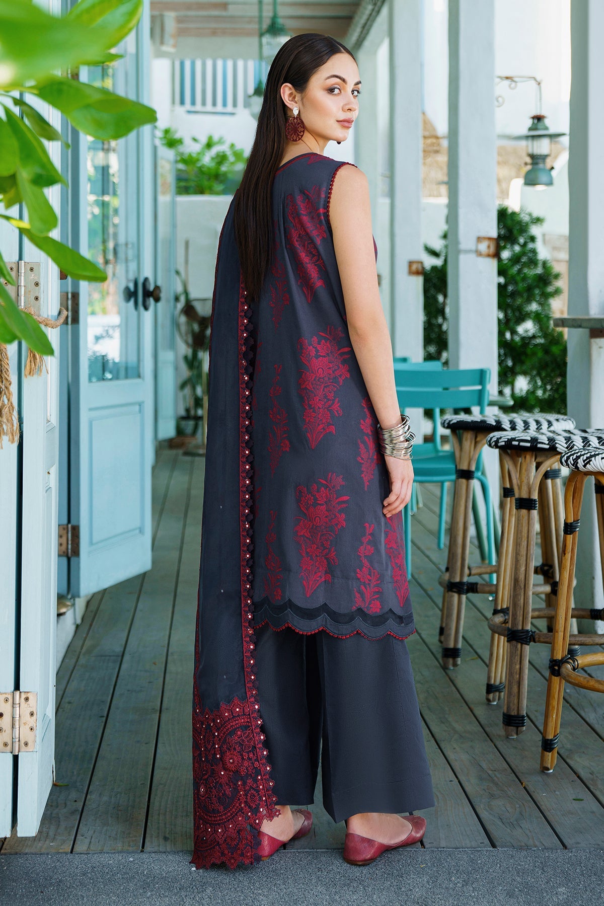 EMBROIDERED JACQUARD LAWN UF-567